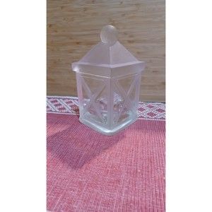 Vintage Nybro Swedish Glass Coachlight Candleholder Heavy Glass